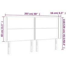 vidaXL LED Kopfteil dunkelgrau 203x16x118/128 cm Stoff - Grau - Übersicht 6