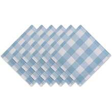 DII Buffalo Check Collection, Mantel clásico de Granja, Redondo de 70 Pulgadas, Azul Claro y Blanco(20 x 20 cm (Juego de 6) Azul claro y blanco) - Multicolor - Ver 1