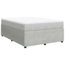 vidaXL Boxspringbett Mit Matratze Hellgrau 140x190 Cm Samt - Grau - Übersicht 2