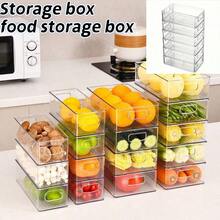 2pcs/1pc Fruit & Food Storage Containers, Refrigerator Organizer Boxes, Food Preservation Boxes, Fridge, Cabinet, Utility Room File Storage Boxes, Airtight Seal Transparent Carry Boxes For Eggs, Fruits, Vegetables, Frozen Items