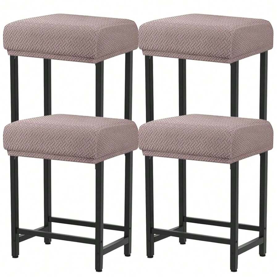 Levoberg Bar Stool Cover Rectangle Stretch Counter Height Barstool Slipcovers Rectangular Vanity Stool Cover Kitchen Counter Saddle Seat Cover For Wooden Metal Bench Set Of 4 Taupe,4Pack,Taupe - Taupe - View 1