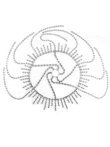 1件/套流苏发链，时尚奢华水钻发饰，女士舞台表演装饰，头饰，头部饰品，准新娘，女士发饰 - 彩色 - 查看 9