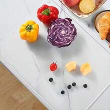 1块装，大号透明亚克力砧板，带防滑边缘和台面 - 重型厨房砧板，易于清洁表面，适用于所有炉灶（电磁炉/燃气灶/电热板），经久耐用，适合餐桌使用 - 透明 - 查看 5