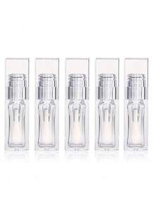 6.5毫升透明可填充润唇膏管 - 白色丰唇管，带大号刷头，方形迷你空唇彩油瓶 | 完美包装，便携旅行必备迷你补充装 | 非常适合存放口红/唇彩/唇釉/粉底小样 | 适合日常使用/旅行/出差/上学，是完美的节日/圣诞节/情人节礼物和返校必备品 - 彩色 - 查看 8