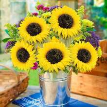 ArtiEleg 1/3/8/12/20pcs Artificial Silk Sunflower With Stem, Home Decor For Room, Bedroom, Easter, Mother's Day, DIY Craft, Wedding, Birthday, Valentine's Day - Yellow - View 9
