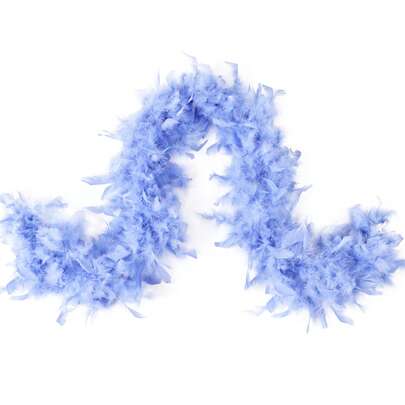 1.5-1.8米蓬松火鸡羽毛条，适用于DIY工艺品、服装、帽子配饰、圣诞树装饰、婚礼装饰、花束包装、音乐会和家居装饰、舞蹈婚礼、舞台表演、嘉年华服装及配饰、派对用品，是茶话会和80年代服装装饰的理想礼物之选，适合女孩和女士（手工制作，羽毛可能会少量脱落）。