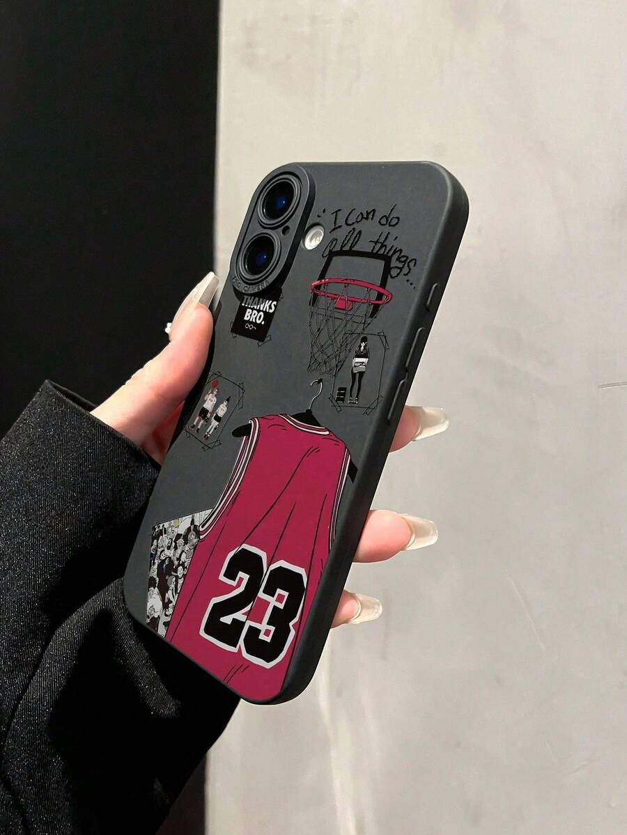Funda para  con diseño de camiseta de baloncesto y el número 23, compatible con los modelos  17 Air, 16E, 15, 14, 13, 12, 11, XS Max/XR/Mini/Pro/Plus/Pro Max, y también con  S25/S24 Ultra/S23 FE/S22 Plus/ S21/S20/A81/A55/A54/A35/A34/A32/A25/A24/A21S/A16/A15/A13/A12/A06/A05/A04/A03, OPPO Reno/FIND/A/F, VIVO S/Y/V, series /Redmi/POCO/NOTE, series Honor X. Fundas de TPU para teléfonos que ofrecen protección a prueba de golpes, caídas y manchas, esenciales para uso personal o para regalar. Perfectas para San Valentín, Halloween, Navidad, Año Nuevo y todas las ocasiones festivas. - Negro - Ver 1