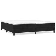 vidaXL Boxspringbett Mit Matratze, Schwarz, 200x200 Cm, Samt - Black - View 2