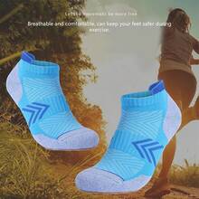 Entrenador Calcetines Para Correr Mujer Tobillo Deportes Acolchado Transpirable Corte Bajo Atlético Ciclismo Senderismo Mujeres Hombres - Azul S - Ver 6