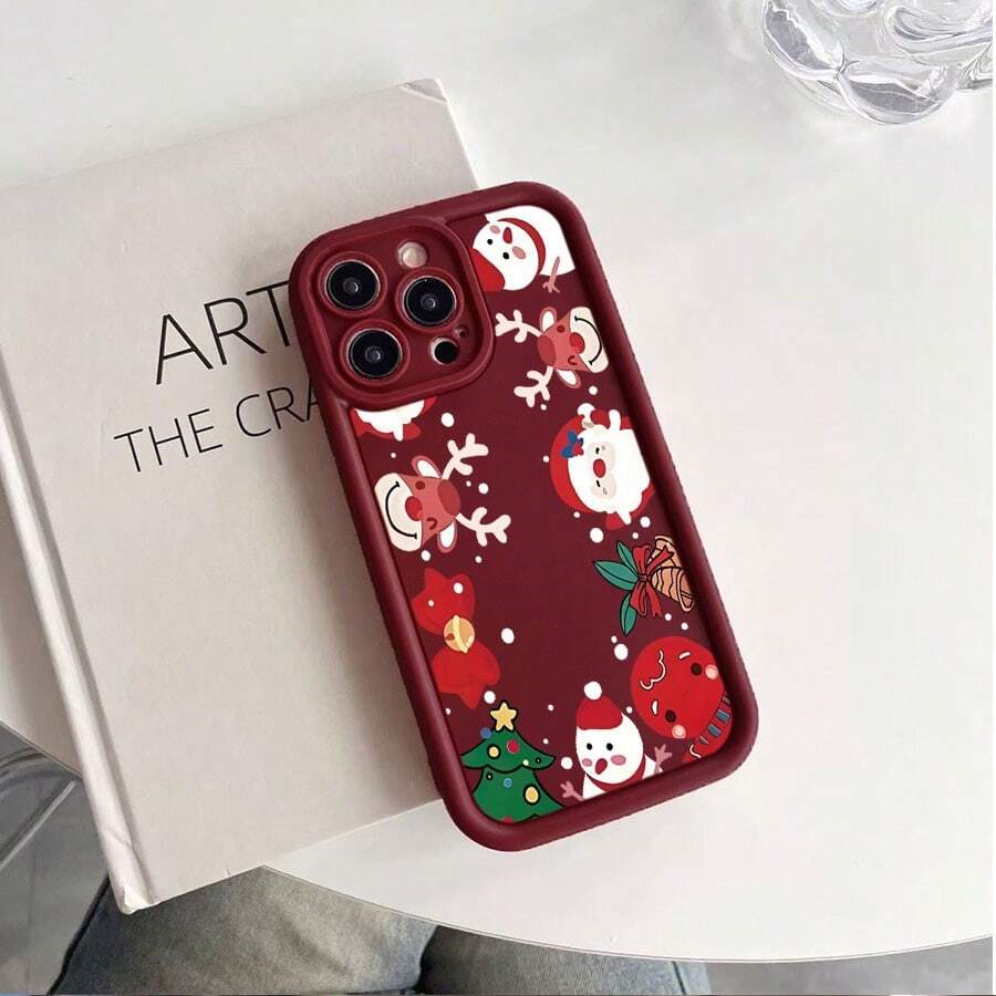 Funda de Teléfono con Patrón de Escalera de Santa Claus Compatible con iPhone 17 Air/16/15/14/13/12/11 Pro Max 14/15/16 Plus, 16E, 12/13 Mini, X/XS/XR/XS Max, Compatible con Samsung Galaxy A03/A03S/A04/A04E/A05/A05S/A06/A12/A13/A15/A16/A21S/A24/A25/A32/A34/A35/A54/A55, S20/S21/S22/S23/S24 FE/Plus/Ultra, F15, M35/M55, Note20/Note20 Ultra Protección de Teléfono - Burdeos - Ver 1