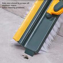 Cepillo de Suelo 2 en 1, Cepillo para Lechada con Largo, Cepillo para Azulejos de Cerdas Rígidas, Rotación de 180 Grados para Limpieza de Baño y Cocina ()(Verde) - Multicolor - Ver 5