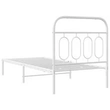 vidaXL Telaio del letto con testiera in metallo bianco, 90x200 cm - Bianco - Visualizzare 6