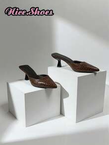 Giày cao gót hở mũi, giày cao gót hở mũi, thiết kế gợi cảm và thanh lịch, phù hợp cho những dịp đặc biệt - màu nâu - Xem 3