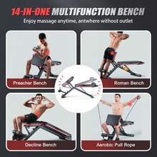 Adjustable And Foldable Workout Bench, Multifunctional Strength Training Dumbbell Bench, Indoor Incline Bench With Extended Backrest, 1000 Lbs Strength Training Bench For Full Body Workout, Multi-Functional Incline Decline Workout Bench For Home Gym,90° To -30° FID And 30in Extended Backrest For Bench Press Strength Training Exercise - Black (57 Models) - 1000 Lbs - View 3