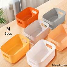 10 Multi-Functional Rectangular Storage Boxes, White Plastic Storage Baskets With Handles, Suitable For Home Kitchen Cabinets, Bathrooms And Food Storage Rooms. Durable And Wear-Resistant, It Is A Storage Rack Basket For Spices, Snacks And Daily Necessities, A Dormitory Storage Basket For The Back-To-School Season, And A Desktop Miscellaneous Storage Box,For Back To School - Multicolor - View 21