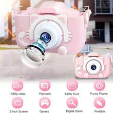 YAIUZGOO 1080P High Definition 2-Inch Screen Digital Camera/Camcorder/Portable Camera With Protective Case, SD Card And Card Reader, Cute Birthday/New Year/Valentine's Day Gift, 150mAh Battery - Pink - View 9