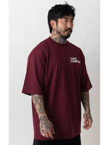 Oversized Company T-Shirt - Burgundy - View 3