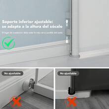 Puerta de  para niños, 300 * 86 cm, instalación sin taladrar.Adecuado para escaleras, cocina, puertas, pasillos, barreras de  para bebés - blanco - Ver 9