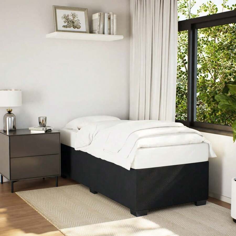 vidaXL Bettgestell Schwarz 90x200 Cm Samt - Schwarz - Übersicht 1