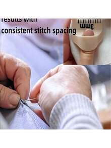 1pc Easy Sewing Tool - Durable Plastic Edge Sewing Guide With 4mm And 3mm Spacing, Ergonomic Handle And Smooth Surface For Precise Hand Sewing - DIY Sewing Accessories For Beginners And Advanced, Suitable For Fabric, Quilting, Garment Repair, Advanced Hand Aid | Precision Stitching Device | Durable Plastic Tools, Sewing Accessories - 白色 - 查看 6
