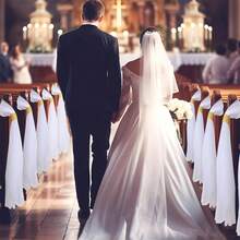 Wedding Aisle Decorations For Ceremony Church Decorations For Weddings Party Bench Pew Aisle Decor - 金 - 查看 2