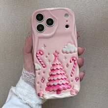 Protección excepcional, caja de teléfono resistente a las caídas, árbol de Navidad rosa con bastón de caramelo y algodón, para  17 16 15 14 13 12 11 8 7 XS pro promax plus, diseño gráfico 2D, protección contra caídas, accesorios para teléfonos móviles de vacaciones, diseño de bastón de caramelo, tema de Navidad, materiales resistentes a golpes, cajas de teléfonos móviles de vacaciones, accesorios estacionales, usuarios de , compradores de vacaciones - Mezcla de color 1 - Ver 6