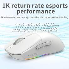 AJAZZ AJ139 V2 MC Tri-Mode Wireless Mouse With Charging Dock 3311 Chipset | 1K Report Rate | 500mAh Long-Lasting Battery | Rechargeable [Mouse Receiver = Charging Dock] - Multicolor - View 8