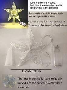 1 件圣诞树顶星室内圣诞树顶星暖白色装饰星灯适用于圣诞派对餐厅百货商店新年、圣诞节 - 暖白 - 查看 9