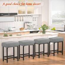 Levoberg Bar Stool Cover Rectangle Stretch Counter Height Barstool Slipcovers Rectangular Vanity Stool Cover Kitchen Counter Saddle Seat Cover For Wooden Metal Bench Set Of 2 Light Gray,2Pack,LightGray - LightGray - View 3