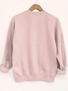 New Women's Sweatshirt Casual Long Sleeve Round Neck Sweater - "Keeper Of The Gender" Print, Heather Gray With Blue And Pink Details, Machine Washable Pullover For Spring/Autumn Loose And Comfortable - 綠色的 - 查看 11