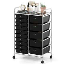 Lifezeal 15-Drawer Trolley With Chrome Plated Metal Frame & Lockable Universal Wheels White/Black/Clear - màu đen - Xem 9
