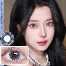 JeweLens 1 Pair Cat Eye Lenses, Animal Dog Themed Invisible Contacts - Blue - View 3