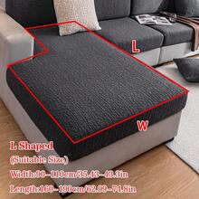 1件装毛绒提花防滑沙发座垫套，柔软亲肤，防宠物抓挠，弹性沙发套，适用于L型组合沙发和1/2/3/4人座沙发，春秋季（单独出售） - 深灰色 - 查看 16