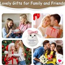 1 "Đồ chơi thỏ nhồi bông nơ móc dễ thương, thú nhồi bông đan mềm, kèm thiệp động viên, đồ trang trí bàn làm việc dễ thương/đồ trang trí phòng trẻ em, quà tặng nhẹ nhàng cho trẻ em/thanh thiếu niên (màu xanh)" - Nhiều màu - Xem 5
