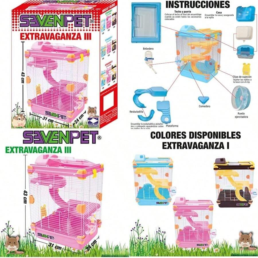 Seven Pet Aqua-Kril 11335 Jaula Extravaganza , Color Azul, 31 x 24 x 30 cm(default) - Multicolor - Ver 1