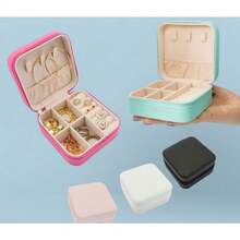 Mini Jewelry Box Portable Multifunctional Toiletry Bag - Black - View 2