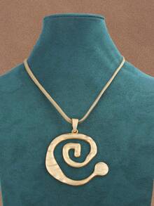 1 Piece Fashionable Matte Gold Color Asymmetrical Hollow Open Square Flower Shape Pendant Rope Necklace For Women's Daily Wear 18"+2" Extend Chain - Gold - View 11
