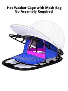 1 confezione Gabbia lavatrice per cappelli con sacchetto in rete, pulitore per cappellini da baseball per lavastoviglie e lavatrice, protezione per cappelli per adulti/bambini, sacchetto in rete a nido d'ape per lavare cappelli, indumenti e piccoli oggetti