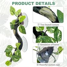 Snake Climbing Branch, 2 PCS Resin Reptile Branches Climbing With Suction Cups Reptile Decor Accessories Terrarium Plants Corn Snake Bearded Gecko - 斑點,2 件裝 - 查看 6