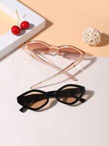 2副青少年（12-16岁）几何钻石框时尚眼镜，适合假日郊游、服装搭配和节日礼物 - 彩色 - 查看 7