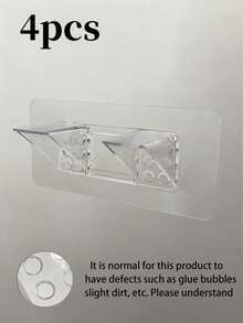 4 piezas de soportes de estantería de plástico transparente, divisor de armario sin perforación, soporte triangular de ángulo recto, abrazadera de fijación de estante de gabinete, transparente y blanco - Multicolor - Ver 10