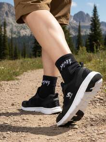 CAMEL CROWN Men's Sports Casual Shoes, Breathable Mesh Casual Student Skipping Lightweight Shock-Absorbing Running Shoes - Black - View 6