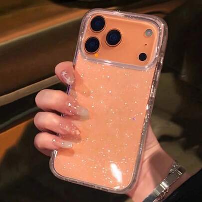 1PC Transparent Glittery Phone Case, Transparent Wallet-Style Silicone Shockproof Back Cover, Waterproof, Drop-Proof, And Scratch-Resistant. Compatible With IPhone 17/17 Air/17 Pro/17 Pro/16/16 Pro Max/16 Pro/16 Plus/15/15 Pro Max/15 Pro/15 Plus/14/14 Pro/14 Plus/14 Pro Max/13/13 Pro/13 Pro Max/12/12 Pro/12 Pro Max/11/11 Pro/11 Pro Max/X/XS/XR/XS Max/7/8/SE2/7p/8p.