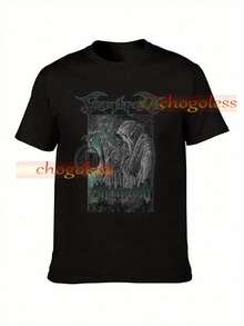 BGs Finntroll Finnischer Folk schwarz Metal Band Skalmöld Grafik T-Shirt - Schwarzes Lässig Kurzarm Shirt mit mystischem Wald Motiv, Regular Fit, Größen S-2XL, Konzert Outfit, coole Typografie, hochweriges Shirt, bedrucktes Shirt, Musik Liebhaber - Schwarz - Übersicht 1