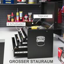 HOMCOM Tool Box, Tool Case Without Tools, With 6 Drawers, Lock, Tool Box With Handle, Tool Chest, Steel, Black, 60 X 26 X 34 - 1 - View 8