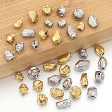 5/10pcs/Pack Stainless Steel Meteorite Irregular Spacer Beads, Non-Fading Titanium Steel Baroque Style Spacer Beads For Bracelets, Necklaces, Jewelry DIY - Meteorite Spacer Beads - View 6
