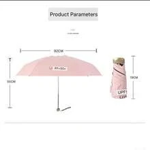 Folding Umbrella, Lightweight Portable Sunproof Rain Umbrella For Daily Travel, Spring Summer Picks, Brides Maid Gifts, Room, Bedroom Decor, Bedroom Decor, Beach, Travel, For Men, For Women, Vacation,Women's Day,Travel Essentials,Wedding Favours,Y2k,Bedroom,Car Accessories Women,Kitchen Decor,Cute Stuff - Multicolor - View 4