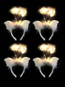 1 件/4 件 LED 发光天使发箍仙女照片闪光头带灯，适合在黑暗中发光霓虹狂欢派对狂欢节女性成人生日圣诞礼物派对用品，圣诞节 - 彩色 - 查看 17