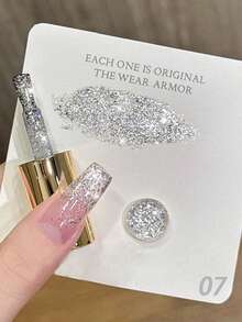 MIANEL 10ML 2026 新款追星追月铂金闪粉凝胶指甲油 冬季热销 亮白闪光指甲油 碎钻美甲 粉红美甲 女生礼物 美甲沙龙及DIY使用