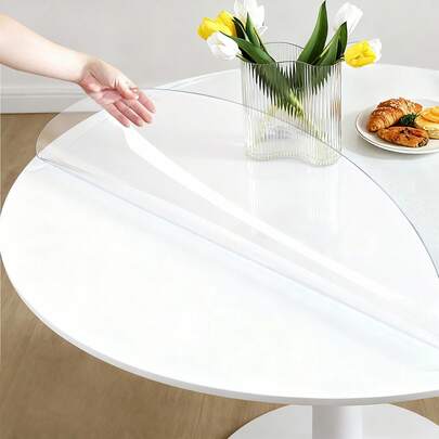 Round Clear Table Cover Protector 2mm Thick Waterproof PVC Furniture Protective Pad For Dining Room Tabletop